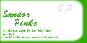 sandor pinke business card